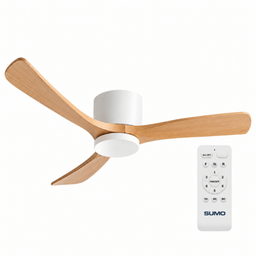 Ventilador de techo Sumo VT60 Blanco Led 52" 3 Aspas de madera natural