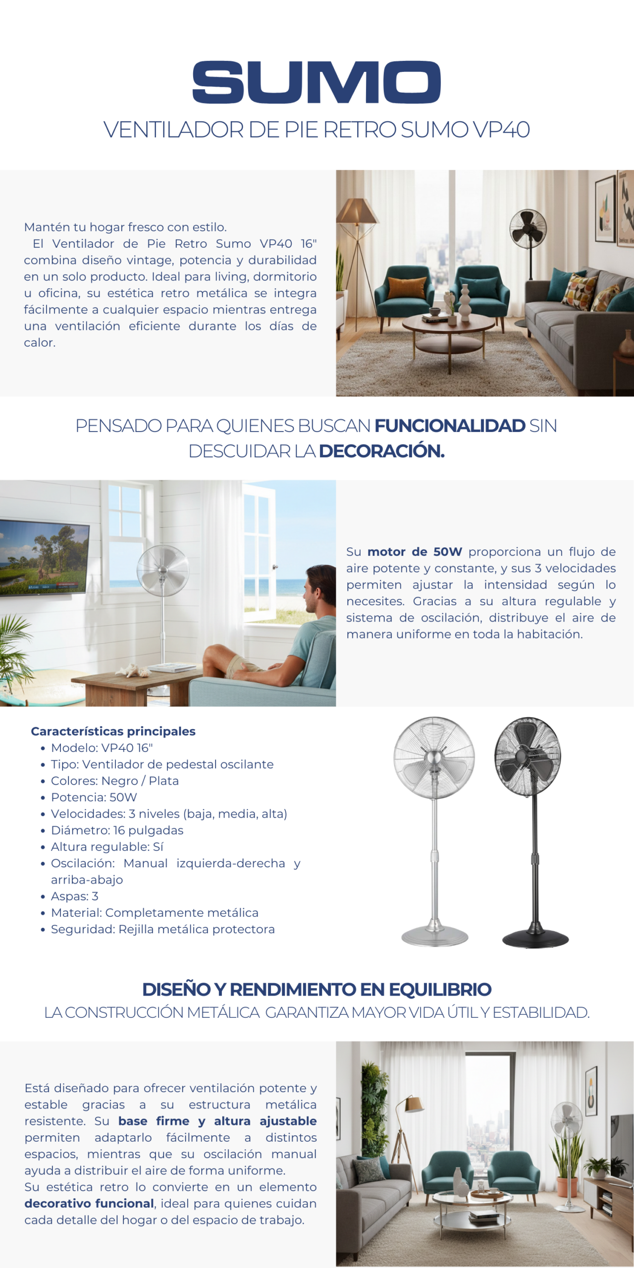 ventilador retro de pie sumo vp40